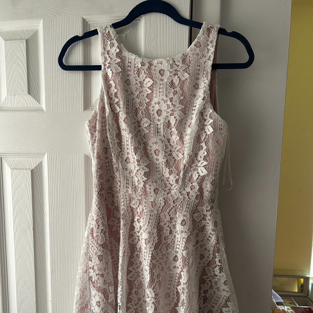 Macy's Pink and White Lace Dress